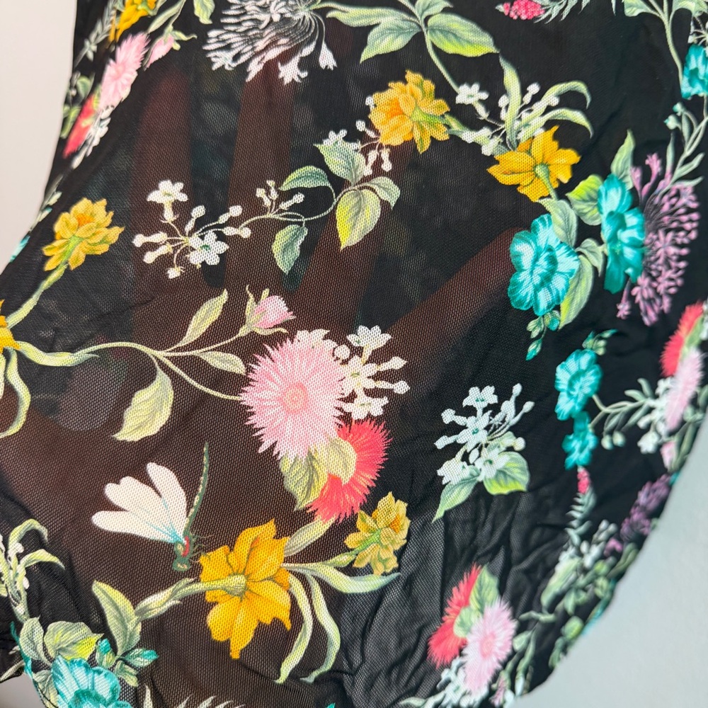 Johnny Was Floral Elsinore Mesh Tee Size XL - Picture 6 of 6